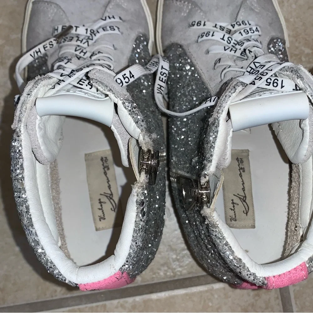 Vintage Havana Edith hi top silver glitter sneakers women’s shoes size 8 - Picture 11 of 13